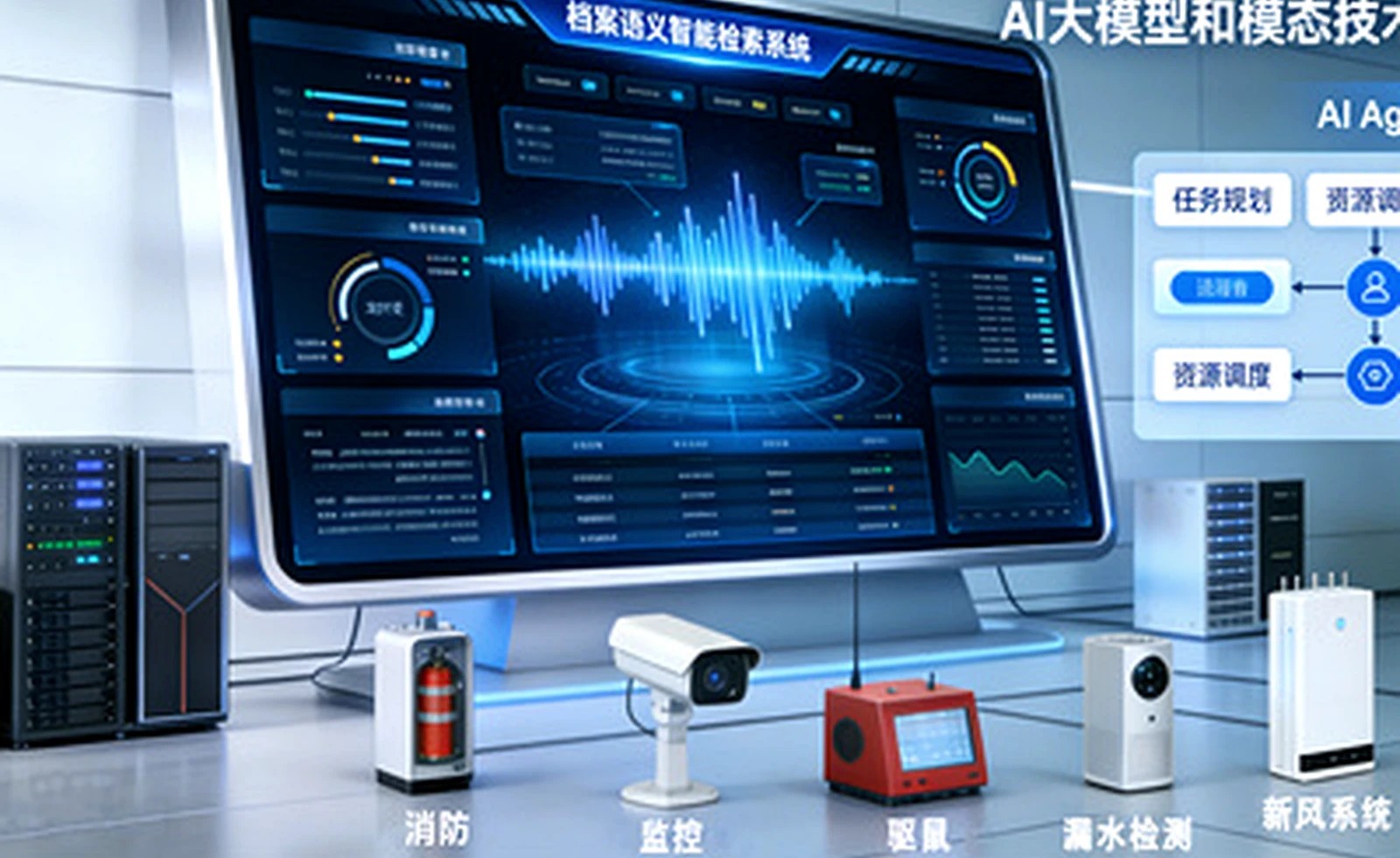 AI+智慧档案馆建设方案概念图